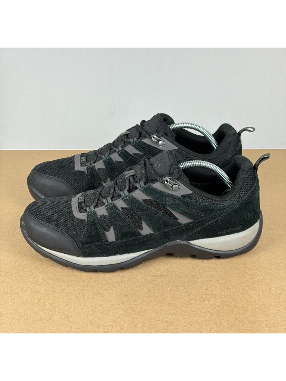 Columbia Redmond Waterproof Trail Hiking Shoes Mens 8.5 Black Suede Lace Up